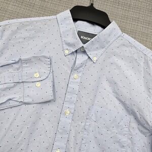 Bonobos Shirt Mens Large Blue Polka Dot Slim Fit Button Down Long Sleeve Casual